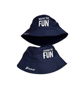 Carnival Cruise Behind the Fun Bucket Hats Set of 2 Navy Blue Embroidered 24 Inc